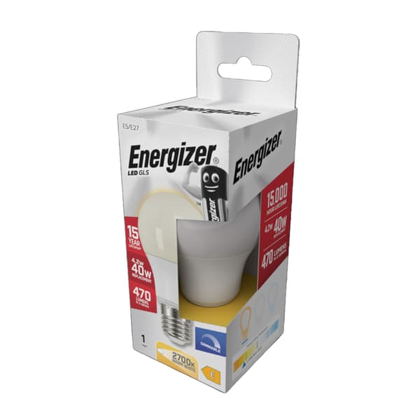 Energizer ES/E27 LED GLS Glödlampa En Storlek Vit White One Size