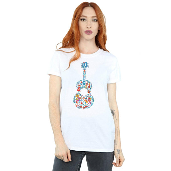 Disney Dam/Damer Coco Gitarr Mönster Bomull Boyfriend T-Shi White L