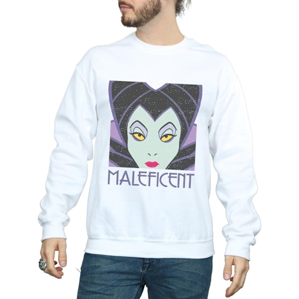 Disney Maleficent Cropped Head Sweatshirt M Vit White M