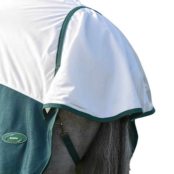 Weatherbeeta Green-Tec Combo Neck Airflow Hästflugtäcke 6´ 3 W White/Dragonfly Blue 6´ 3