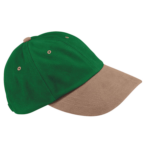 Beechfield Unisex Vuxen Tung Borstad Bomull Låg Profil Kepsen På Forest Green/Taupe One Size