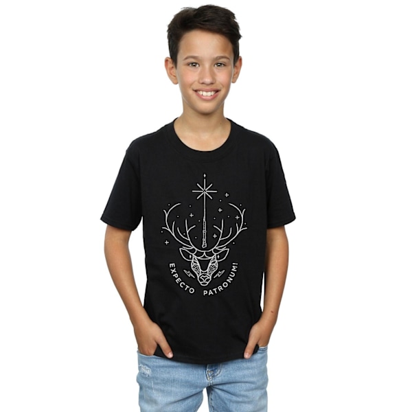 Harry Potter Boys Expecto Patronum Bomull T-shirt 9-11 år Bl Black 9-11 Years