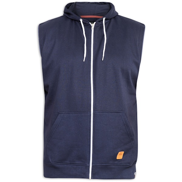 Duke Herr D555 Blake Kingsize Ärmlös Helzip Hoodie 5XL Marinblå Navy 5XL