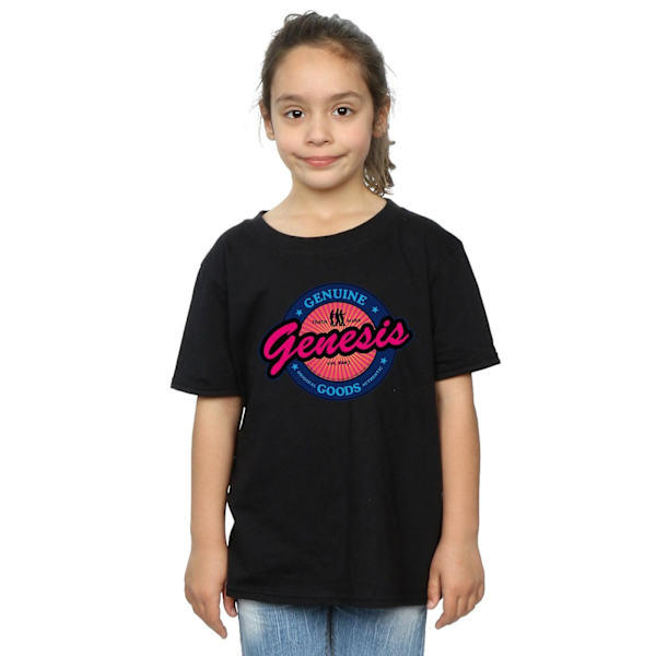 Genesis Girls Neon Logo Bomull T-shirt 7-8 år Svart Black 7-8 Years