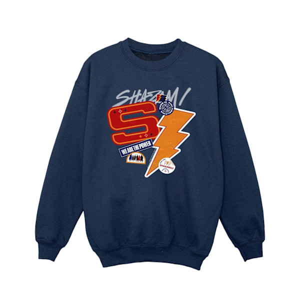 DC Comics Girls Shazam Fury Of The Gods Sticker Spam Sweatshirt Navy Blue 12-13 Years