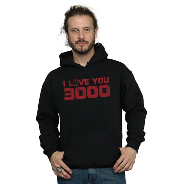 Marvel Herr Avengers Endgame I Love You 3000 Sliten Hoodie Black XL