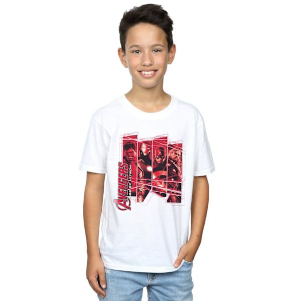 Marvel Boys Avengers Team Collage T-shirt 5-6 år Vit White 5-6 Years