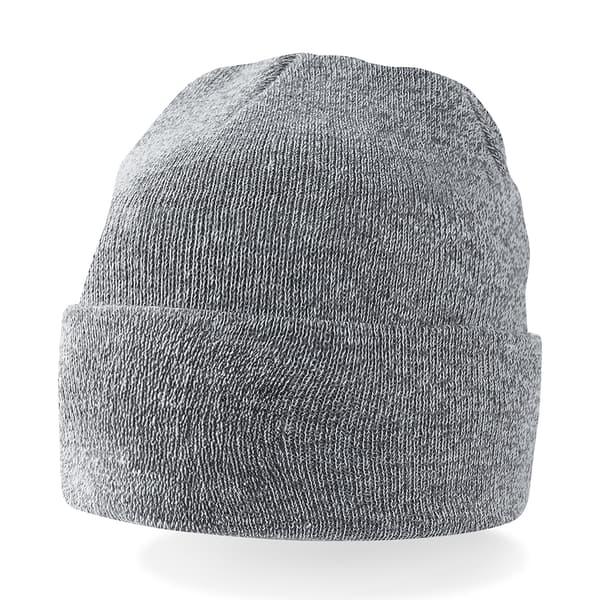 Beechfield Unisex Circular Patch Cuffed Beanie One Size Heather Heather Grey One Size