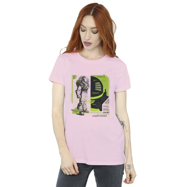 Disney Dam Lightyear Buzz Tech Panel Bomull Boyfriend Baby Pink S