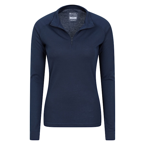 Mountain Warehouse Dam Talus Zip Neck Långärmad Termisk Topp för Kvinnor Navy 10 UK