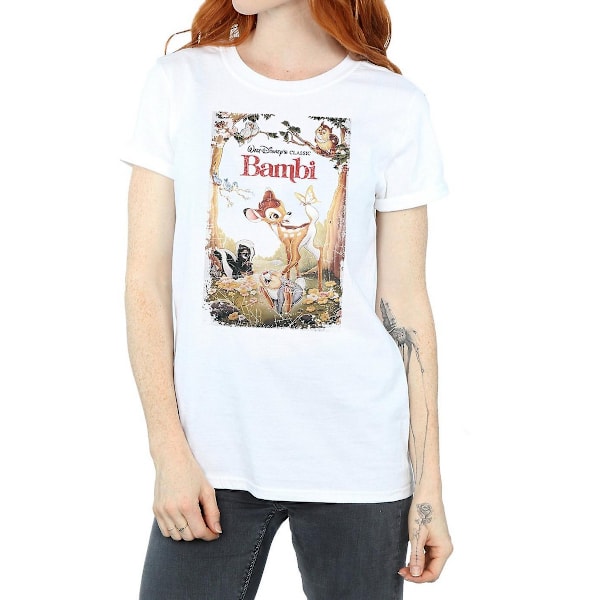 Bambi Dam/Dam Poster Bomull Boyfriend T-Shirt XL Vit White XL