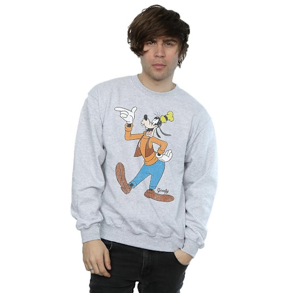 Disney Classic Goofy Sweatshirt S Sports Grey för män Sports Grey S