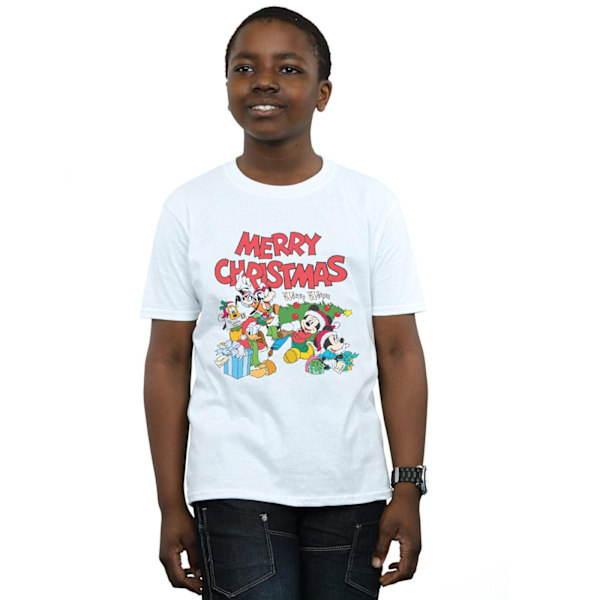 Disney Boys Mickey And Friends Winter Wishes T-Shirt 12-13 år White 12-13 Years