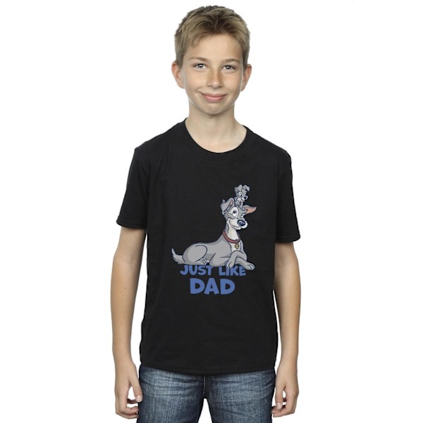 Disney Boys Lady And The Tramp Just Like Dad T-Shirt 7-8 år Black 7-8 Years