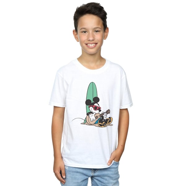 Disney Boys Mickey Mouse Surf And Chill T-Shirt 9-11 År Vit White 9-11 Years