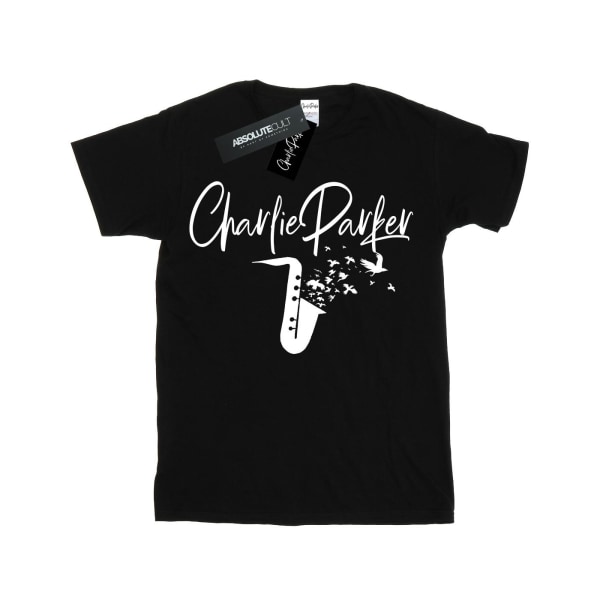 Charlie Parker Dam/Kvinnor Fågel Ljud Bomull Pojkvän T-shirt Black S