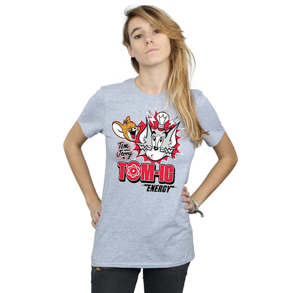 Tom And Jerry Dam/Damer Tomic Energy Bomull Boyfriend T-Shi Sports Grey S