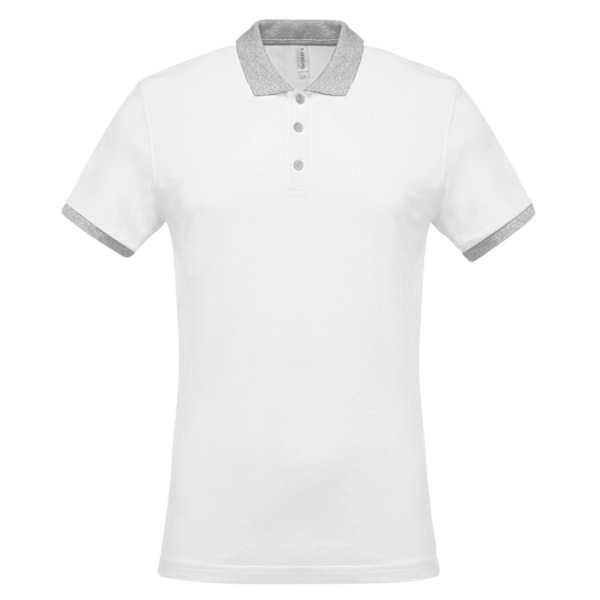 Kariban Herr Tvåfärgad Pique Poloskjorta M Vit/Oxford Grå White/Oxford Grey M