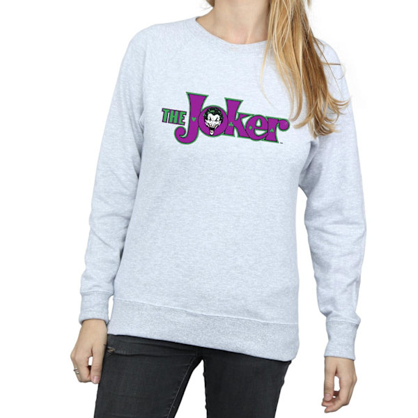 DC Comics Dam/Kvinnor The Joker Text Logo Sweatshirt M Heathe Heather Grey M