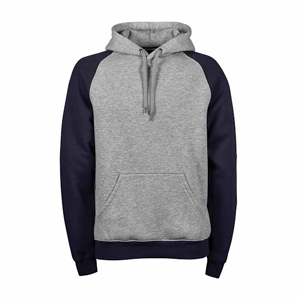 Tee Jays Herr Tvåfärgad Tröja Med Luva M Heather Navy Heather Navy M