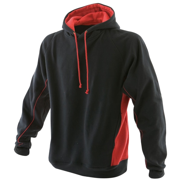 Finden & Hales Herr Pull Over Hooded Sweatshirt / Hoodie 2XL Bl Black/Red 2XL