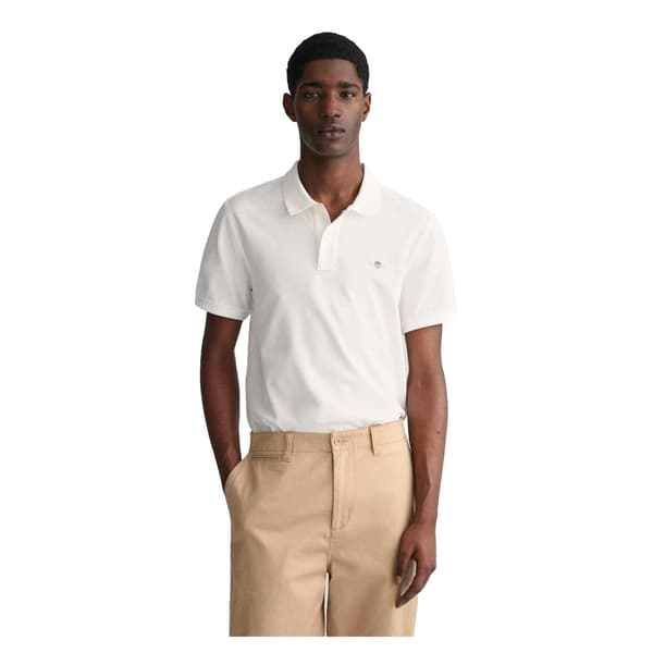 Gant Pikétröja för män S Vit White S