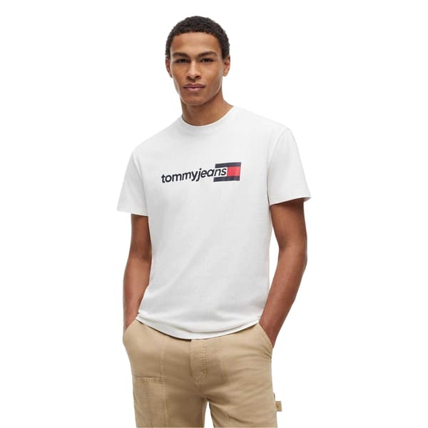 Tommy Jeans Herr Logotyp T-shirt S Ecru Ecru S