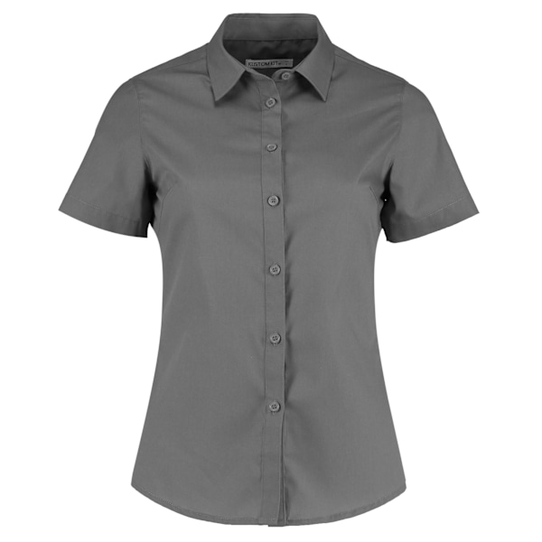Kustom Kit Dam/Kvinnor Poplin Skräddarsydd Kortärmad Skjorta 22 Graphite 22 UK