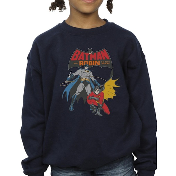 DC Comics Girls Batman And Robin Sweatshirt 9-11 År Marinblå Navy Blue 9-11 Years