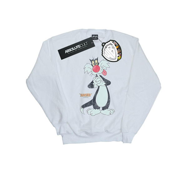 Looney Tunes Herr Sylvester Distressed Sweatshirt 4XL Vit White 4XL