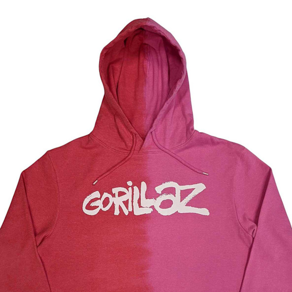 Gorillaz Unisex Adult Two Tone Logo Pullover Hoodie S Röd Red S
