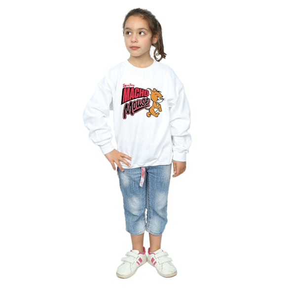 Tom And Jerry Girls Macho Mouse Sweatshirt 9-11 År Vit White 9-11 Years