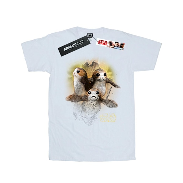 Star Wars: The Last Jedi Dam/Damer Porg Borstad Bomull Boyfriend T-shirt White M
