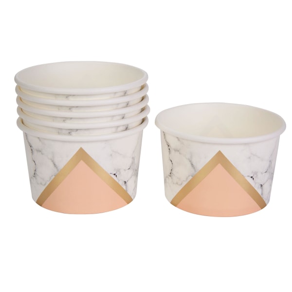 Neviti Marble Effect Tub (Pack med 8) One Size Peach/Gold Peach/Gold One Size