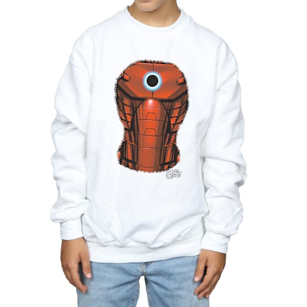 Marvel Boys Iron Man Brösttryck Sweatshirt 7-8 År Vit White 7-8 Years