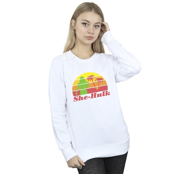 Marvel Dam/Kvinnor She-Hulk: Attorney At Law Sunset Flex Sweatshirt White L