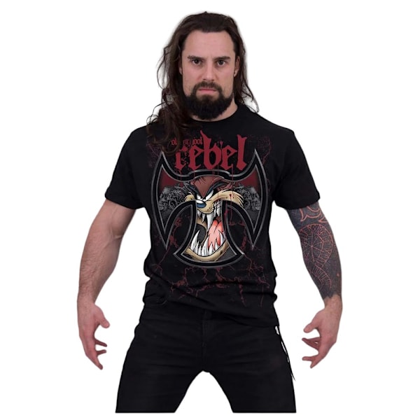 Looney Tunes Unisex Vuxen Old School Rebel Taz T-Shirt S Svart Black S