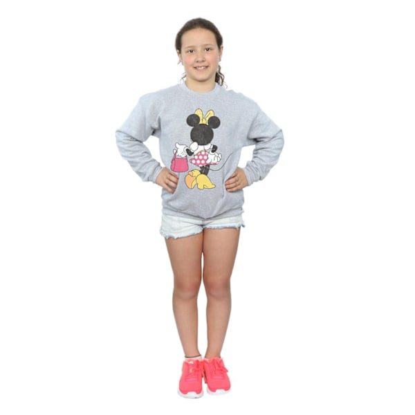 Disney Girls Minnie Mouse Back Pose Sweatshirt 5-6 år Sport Sports Grey 5-6 Years