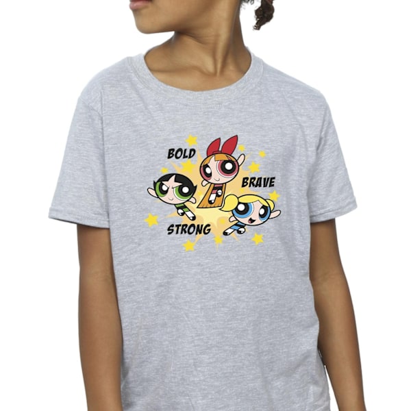 Powerpuff Girls Girls Bold Brave Strong Bomull T-shirt 9-11 Sports Grey 9-11 Years