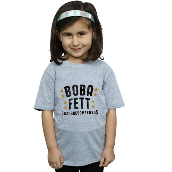 Star Wars Girls Boba Fett Legends Tribute Bomull T-shirt 7-8 år Sports Grey 7-8 Years