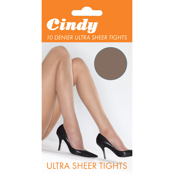 Cindy Dam/Kvinnor 10 Denier Ultra Sheer Strumpbyxor (1 Par) Large Paloma Mink Large (5ft6”-5ft10”)