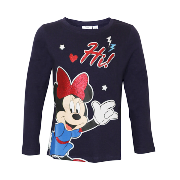 Minnie Mouse flickor Hi Glitter T-shirt 7-8 år Marinblå Navy 7-8 Years