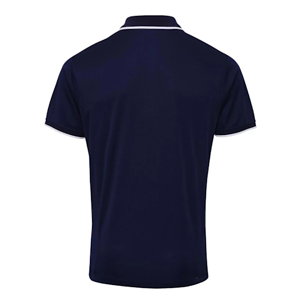 Premier Mens Coolchecker Contrast Pique Polo Shirt 4XL Marinblå/Vit Navy/White 4XL