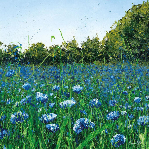 Siobhan McEvoy Cornflower Meadow Canvas Print 40cm x 40cm Grön Green/Blue 40cm x 40cm