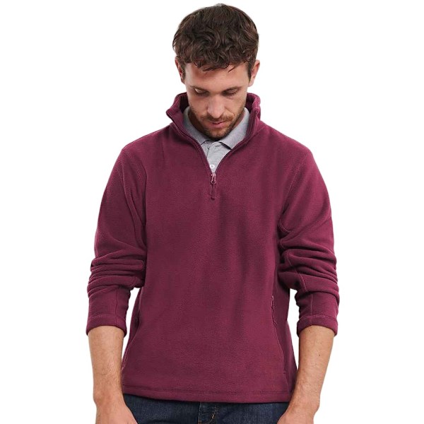 Russell Herr Zip Neck Outdoor Fleece Top L Burgundy Burgundy L