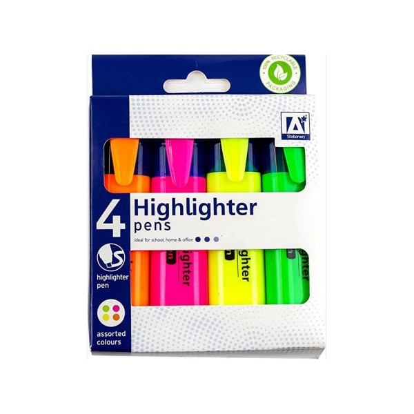 A Star Highlighter (Pack med 4) One Size Flerfärgad Multicoloured One Size