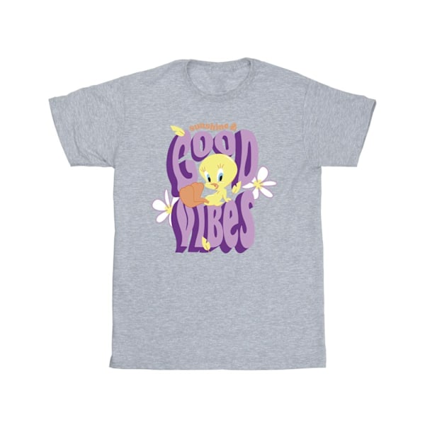 Looney Tunes Girls Tweeday Sunshine & Good Vibes Bomull T-shirt Sports Grey 12-13 Years