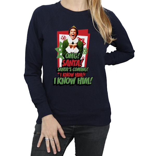 Elf Dam/Damer OMG Santa Sweatshirt M Marinblå Navy Blue M