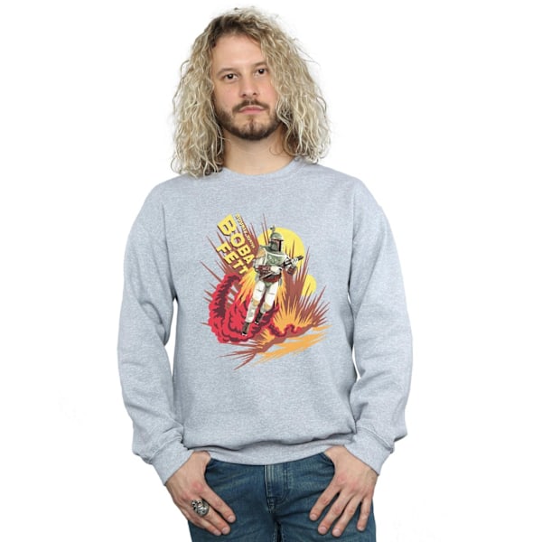 Star Wars Mens Boba Fett Raketdriven Sweatshirt XXL Sports G Sports Grey XXL