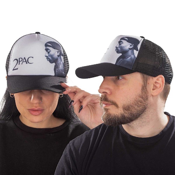 Tupac Shakur Unisex Vuxen Profilbild Mesh Panel Baseball Cap Black/White One Size